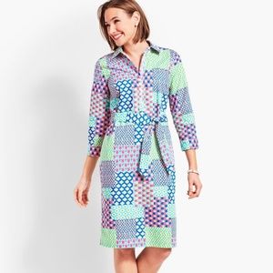 Talbots ISLAND PATCHWORK BELTED SHIRTDRESS